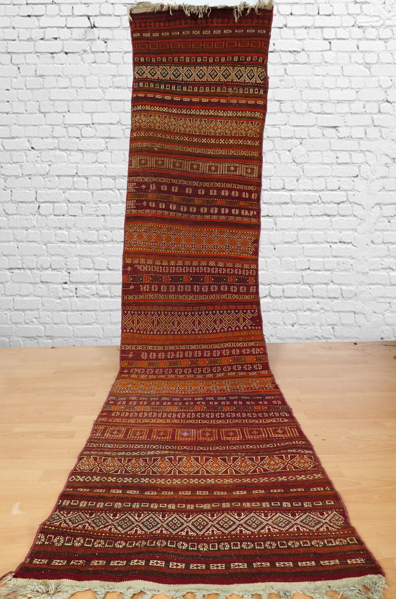 340x77 cm Antik Balouch  kelim afghan Beloch kilim Nr-19/PK-11