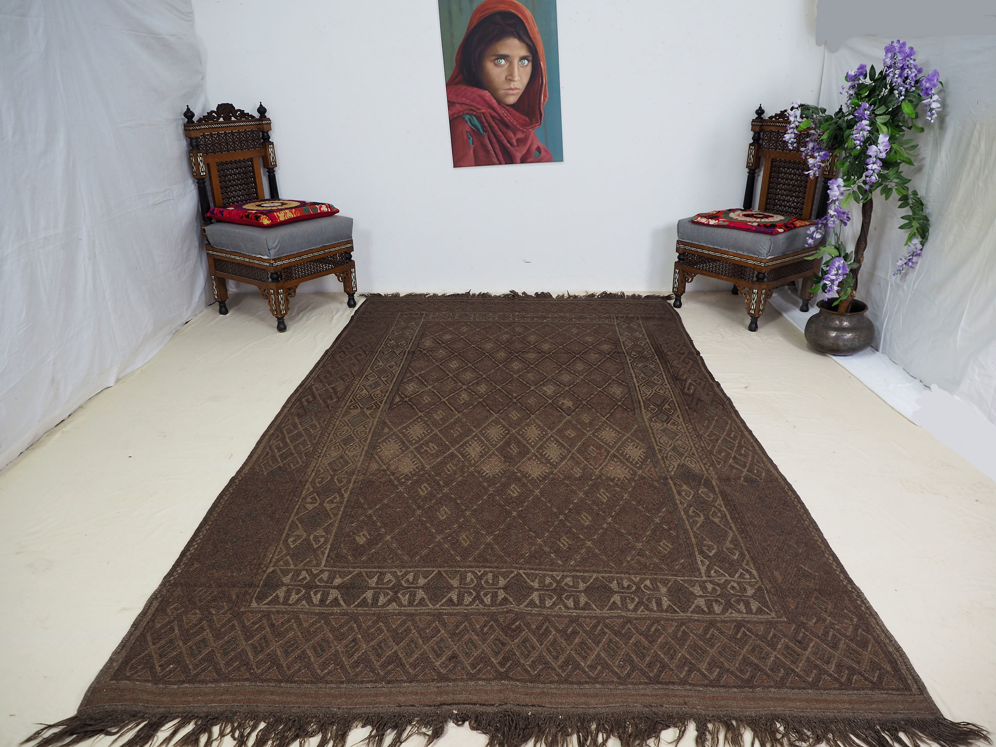 285x173 cm (112,2" x 68,1" inch) sumakh kelim Taimani Balouch Süd-Afghanistan Nr-TM-11