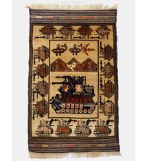 Afghan Kriegteppich Handgeknüpf Teppich Afghanistan panzer kampfjet gewehr USA Army Nato ISAF war rug Nr:19/31