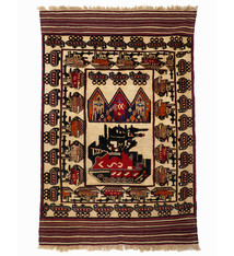 Afghan Kriegteppich Handgeknüpf Teppich Afghanistan panzer kampfjet gewehr USA Army Nato ISAF war rug Nr:19/ 35