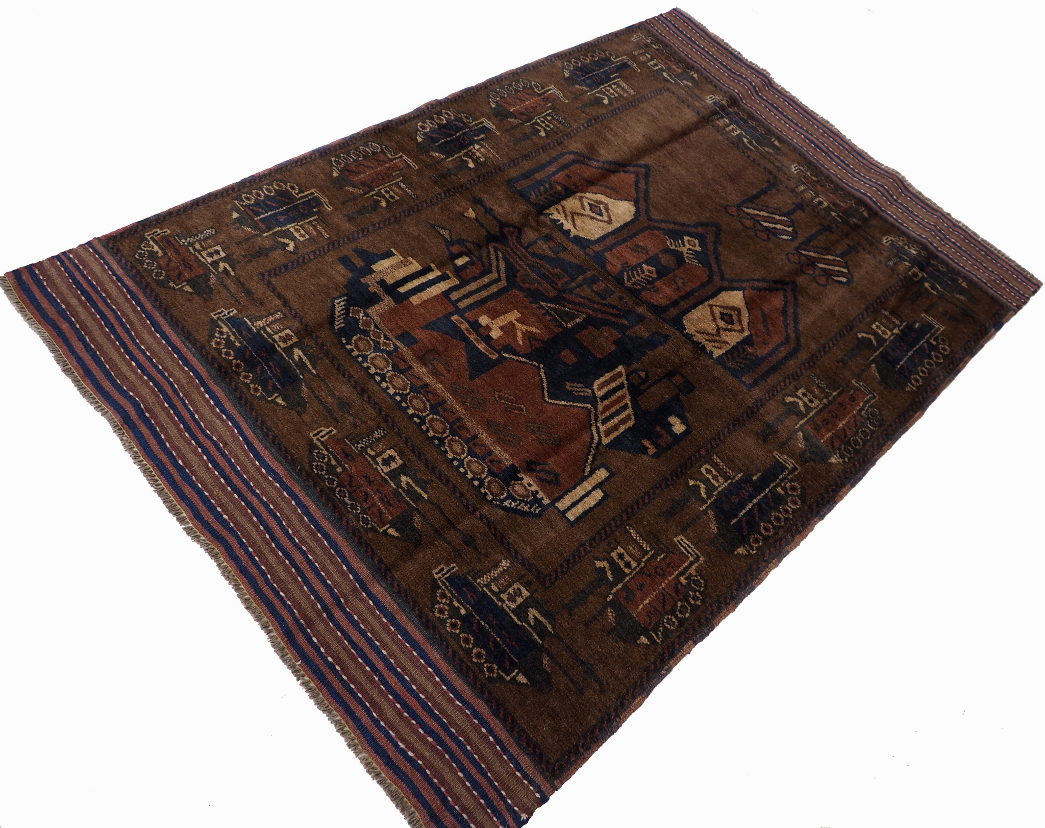 Afghan Kriegteppich Handgeknüpf Teppich Afghanistan panzer kampfjet gewehr USA Army Nato ISAF war rug Nr:19/ 36