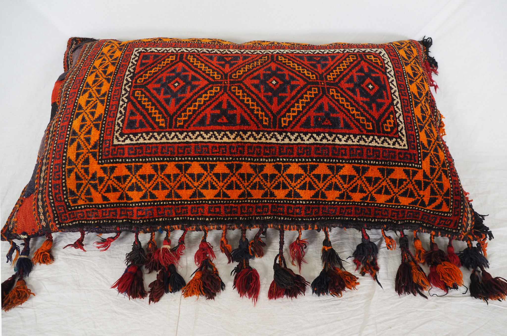 116x70 cm antik orient Afghan belochi Teppich nomaden sitzkissen bodenkissen Bohemian cushion 1001-nacht Inkl. Füllung Nr.19/  294