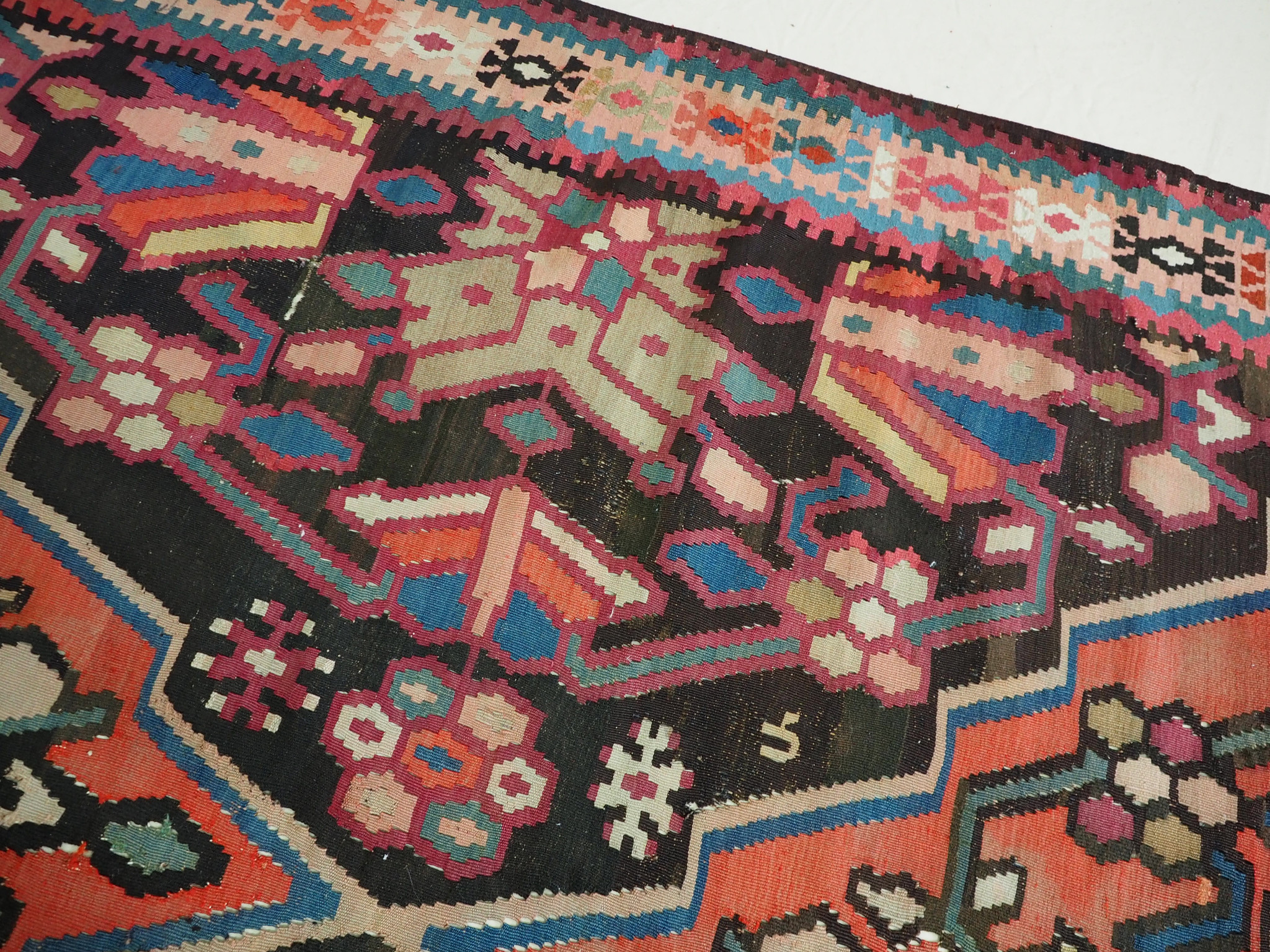 366x180 cm antike handgewebte orient kazak Teppich Nomaden kaukasische kelim No:808