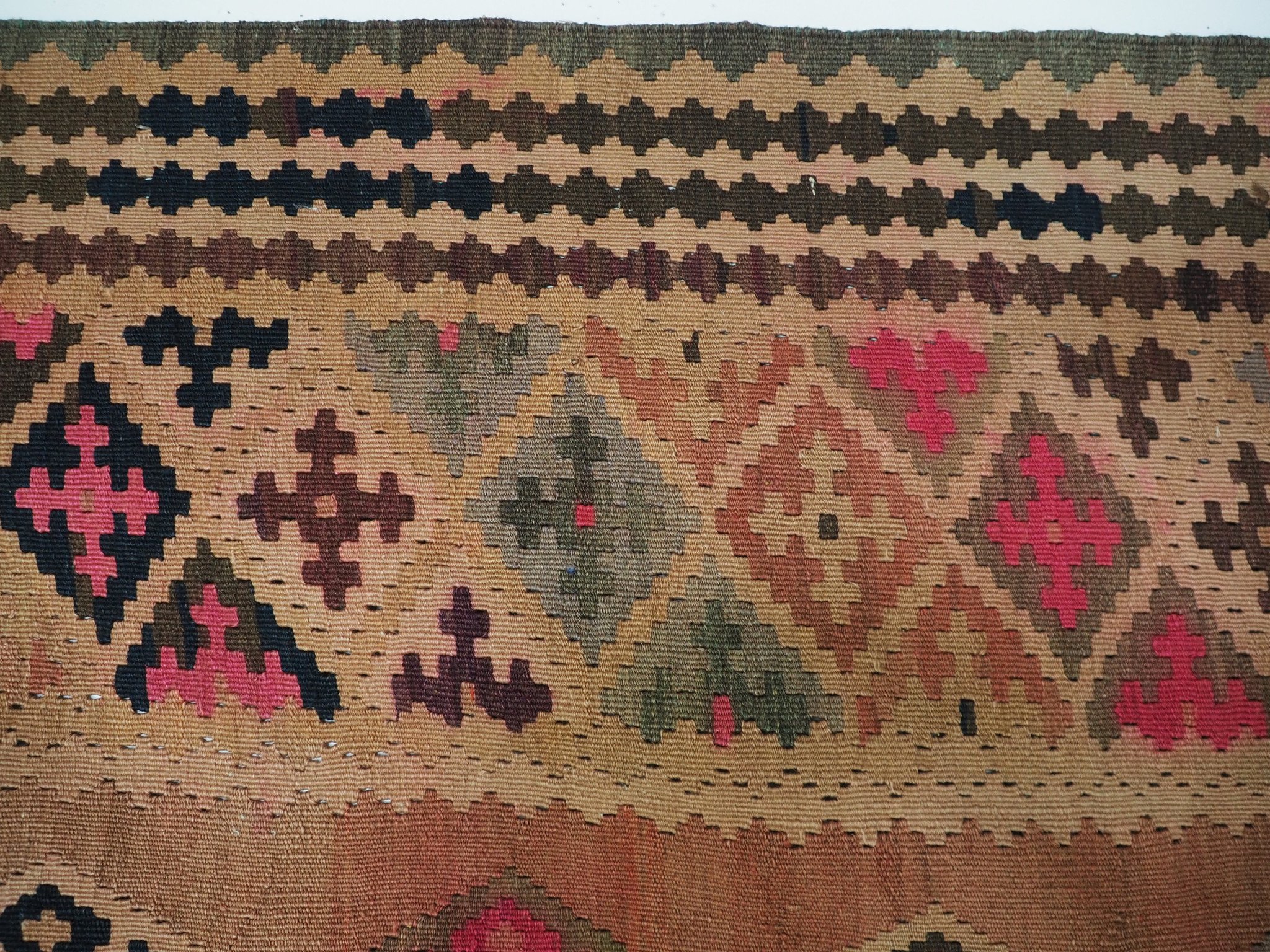 286x150 cm antike handgewebte orient kazak Teppich Nomaden kaukasische kelim No:440