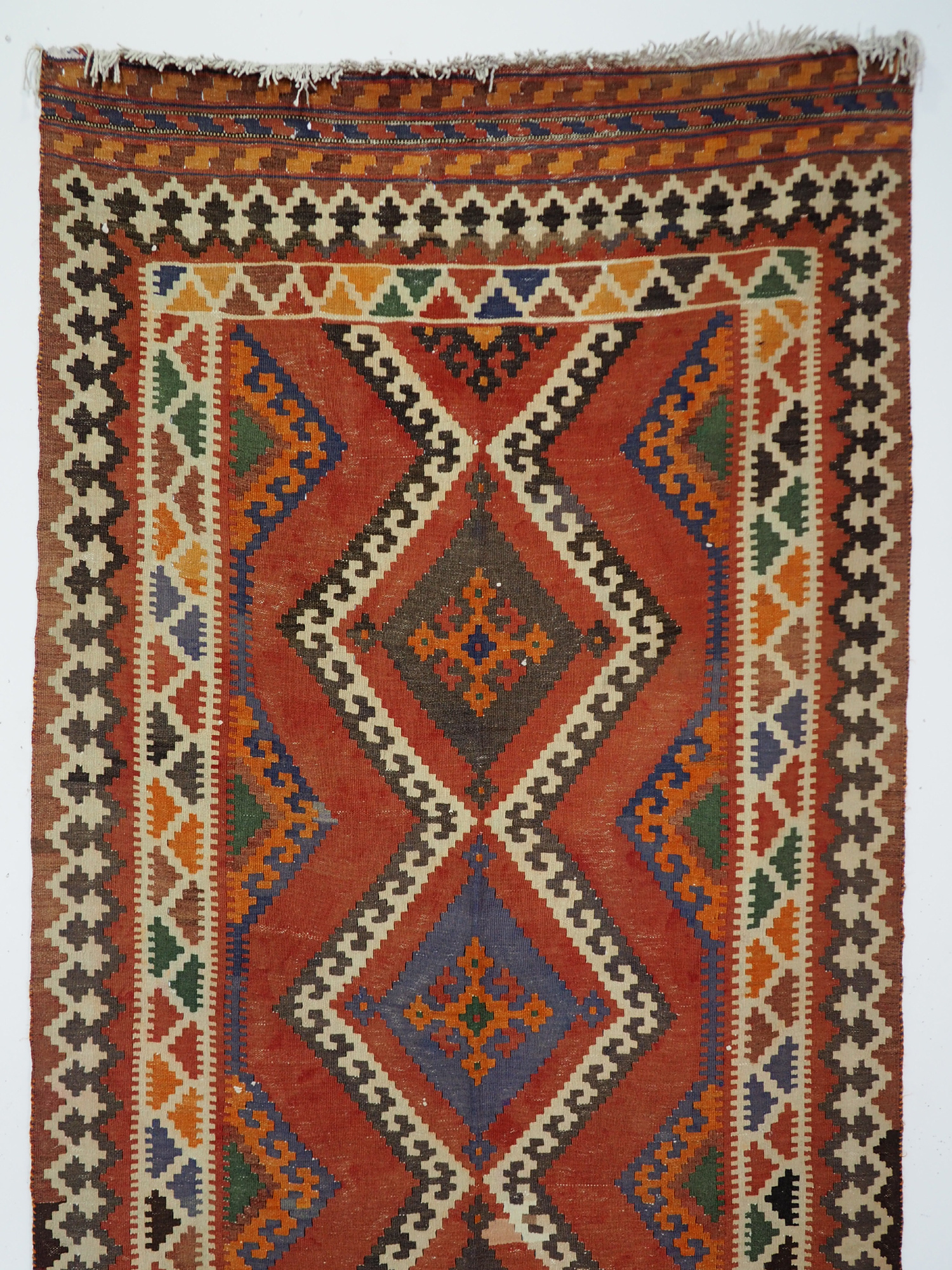 285x144 cm antike handgewebte orient kazak Teppich Nomaden kaukasische kelim No:457