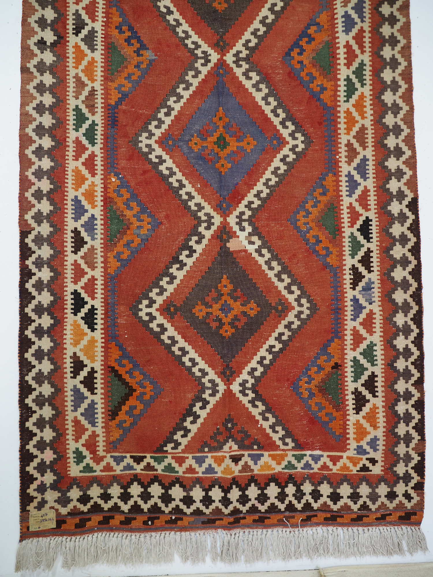 285x144 cm antike handgewebte orient kazak Teppich Nomaden kaukasische kelim No:457