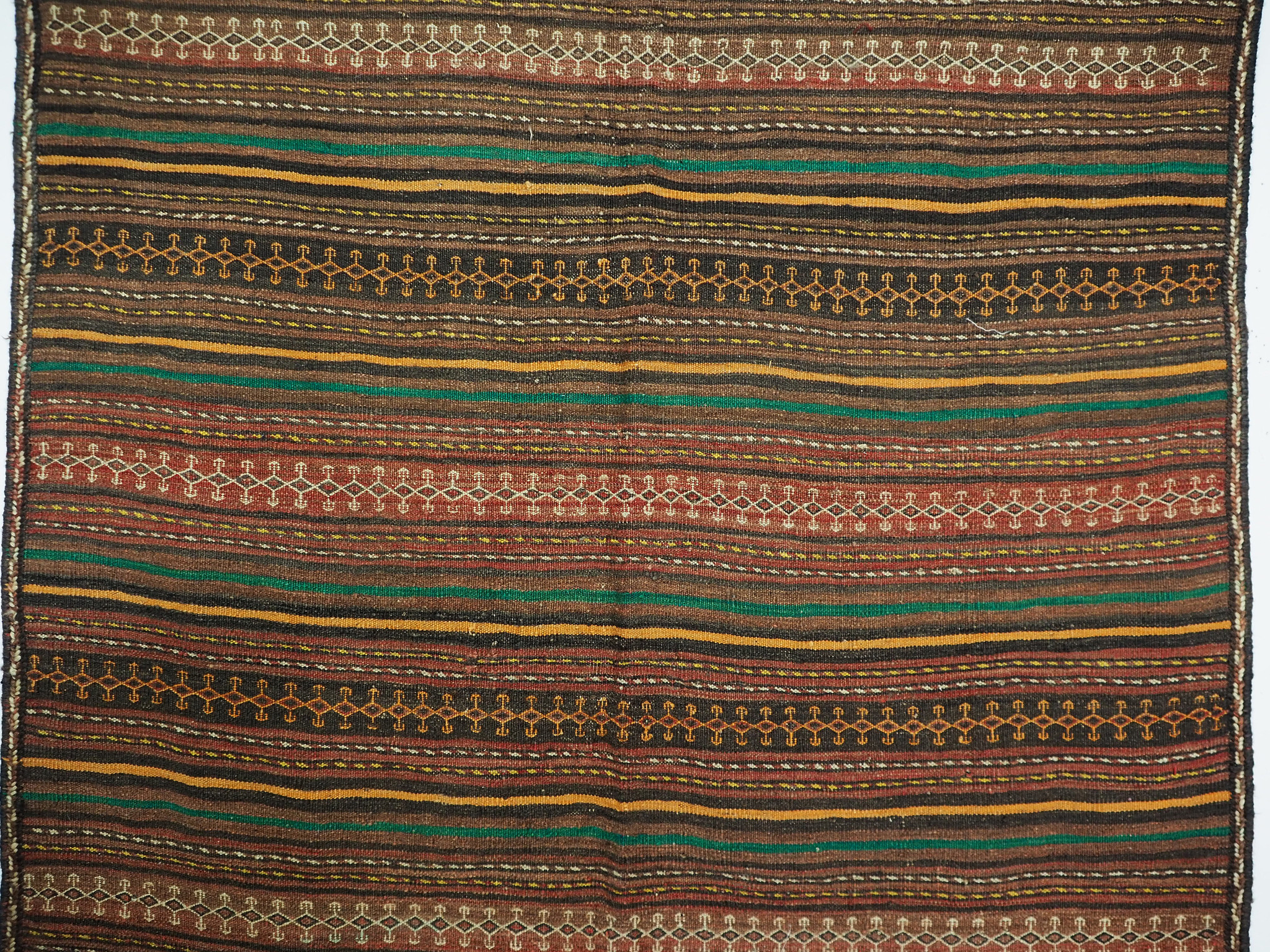 320x145 cm antike handgewebte orient kazak Teppich Nomaden kaukasische kelim No:1390