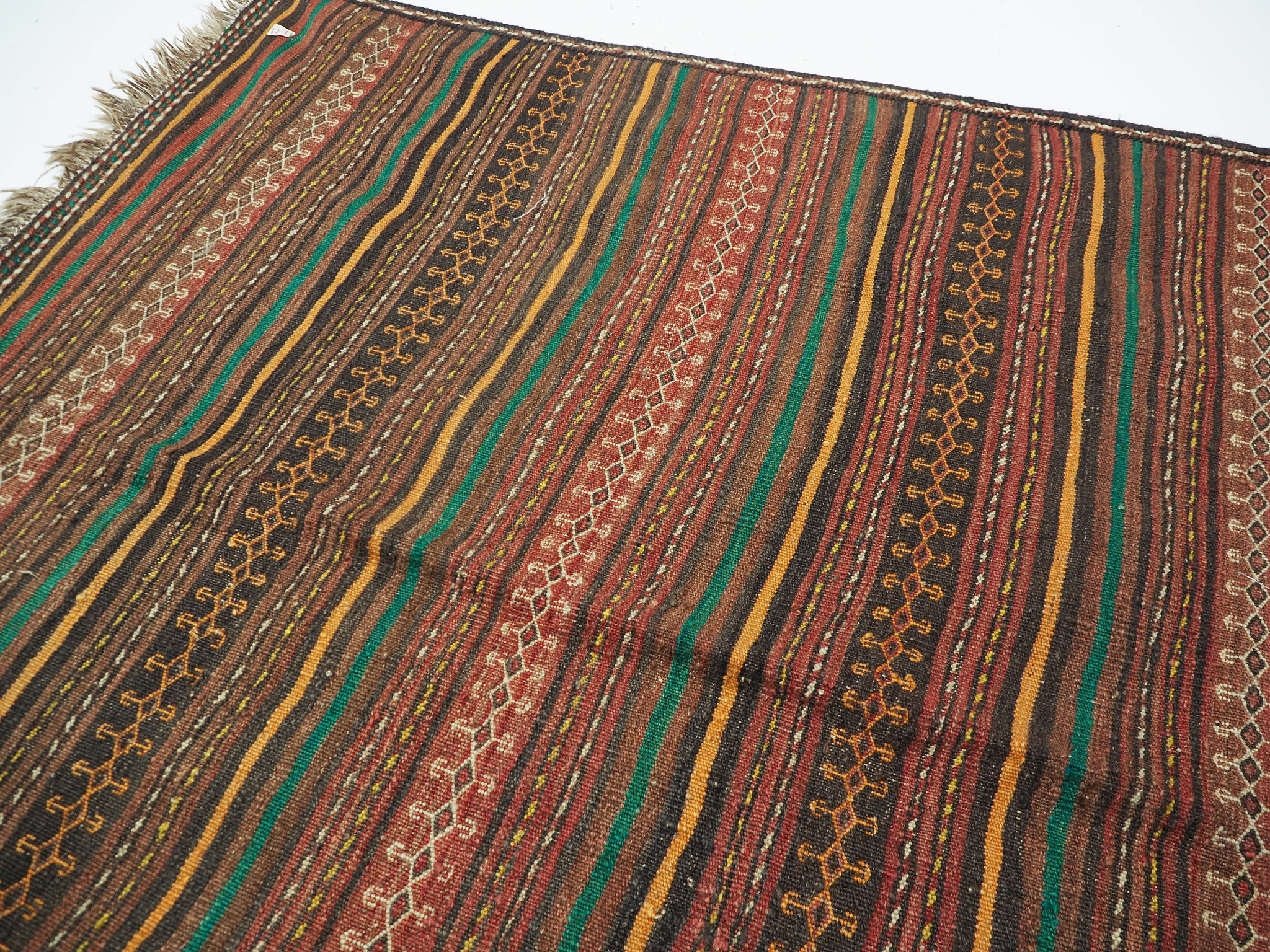 320x145 cm antike handgewebte orient kazak Teppich Nomaden kaukasische kelim No:1390