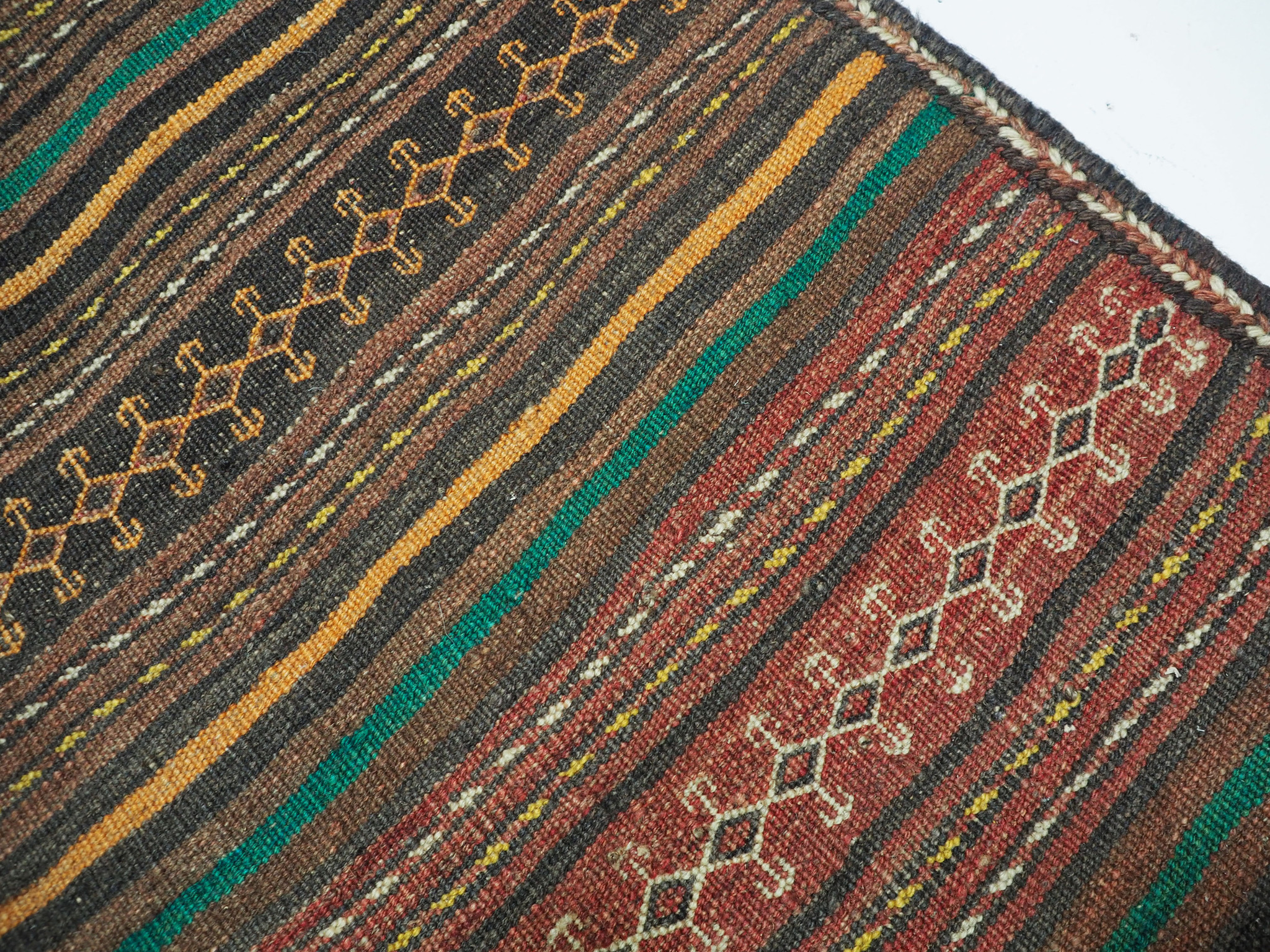 320x145 cm antike handgewebte orient kazak Teppich Nomaden kaukasische kelim No:1390