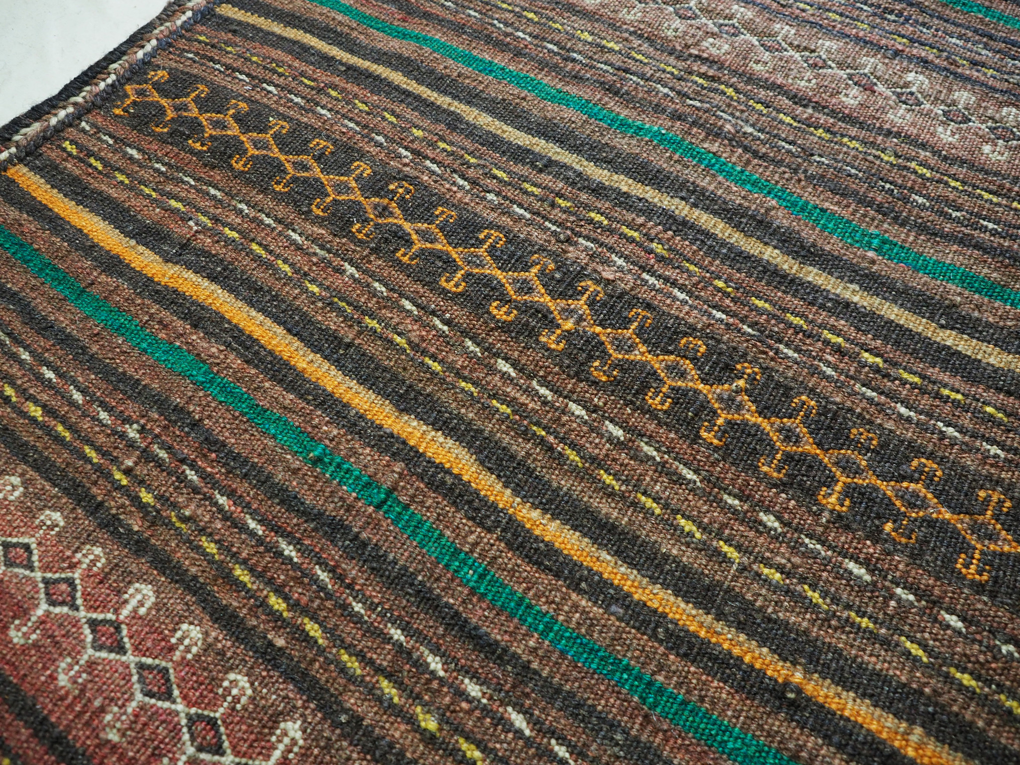 320x145 cm antike handgewebte orient kazak Teppich Nomaden kaukasische kelim No:1390