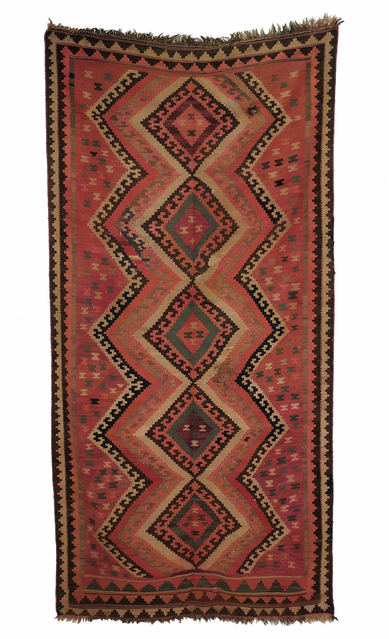 304x150 cm antike handgewebte orient kazak Teppich Nomaden kaukasische kelim No:360