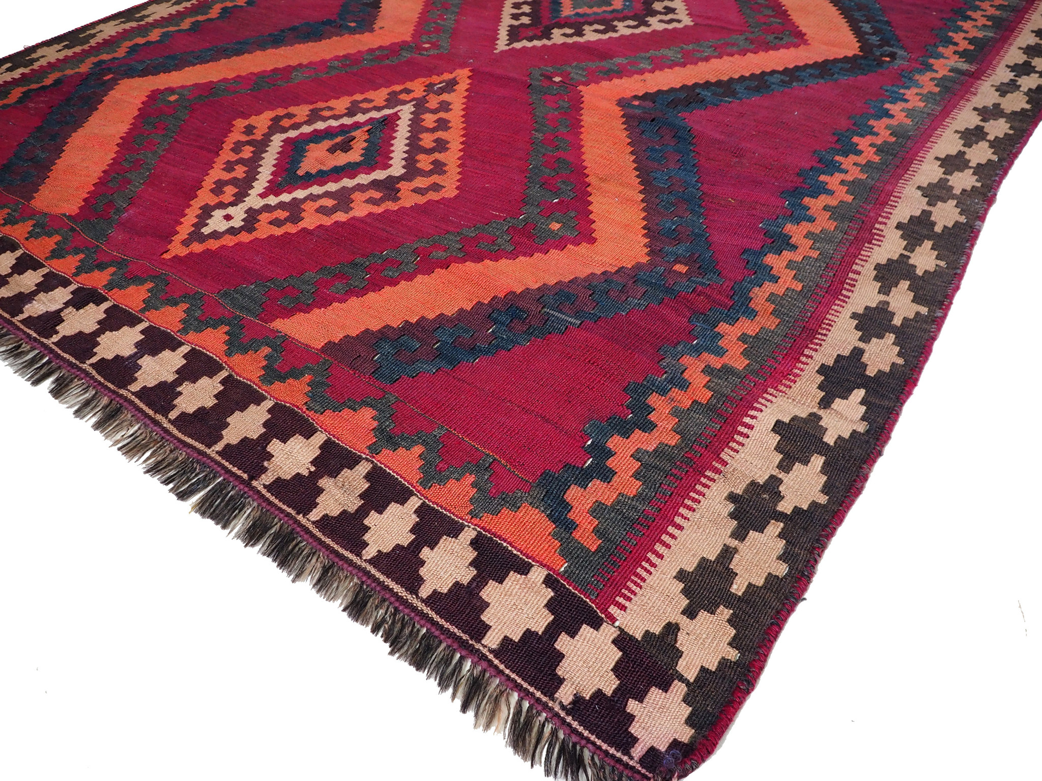 260x166 cm antike handgewebte orient kazak Teppich Nomaden kaukasische kelim No:460