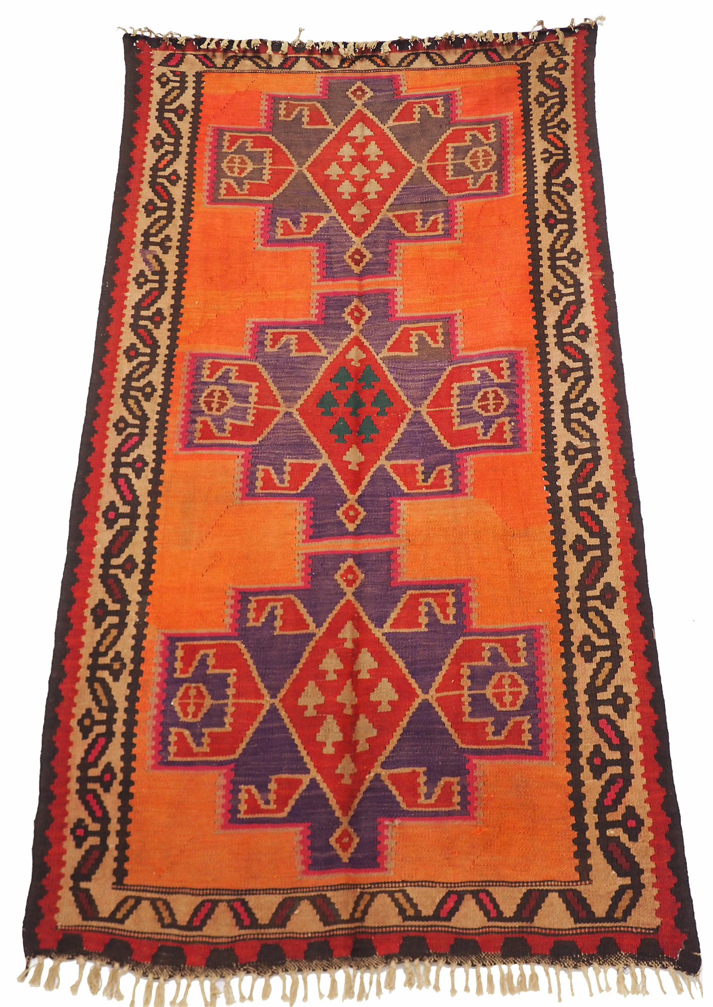 275x153 cm antike handgewebte orient kazak Teppich Nomaden kaukasische kelim No:339