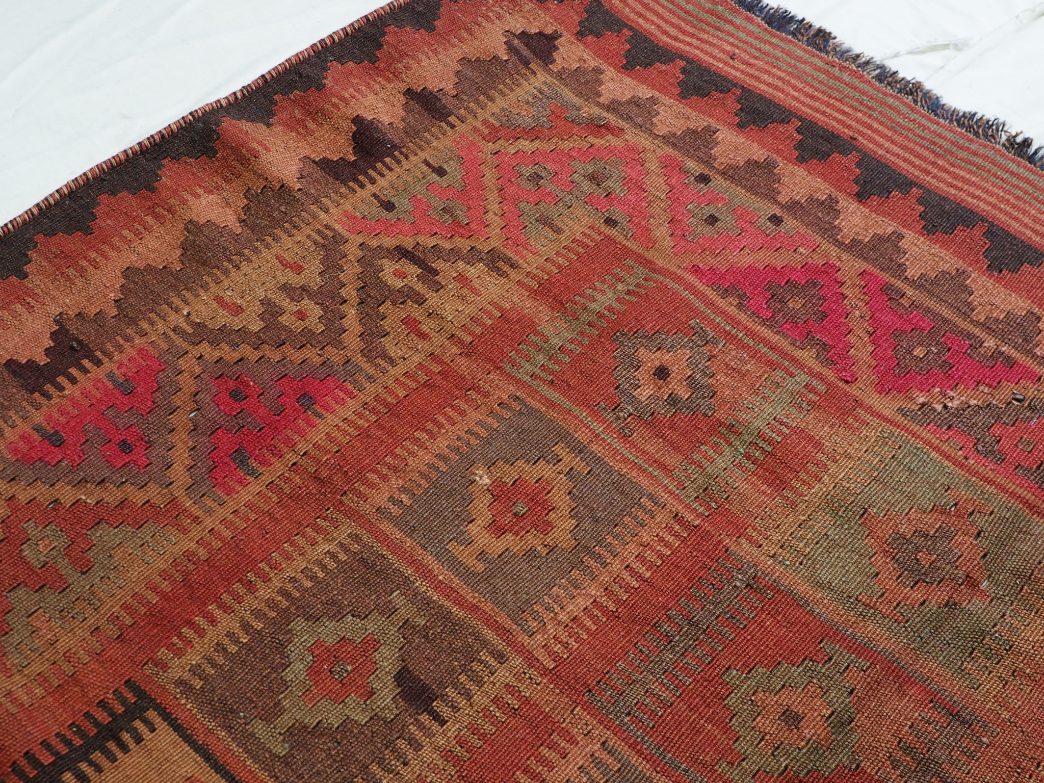 293x144 cm antike handgewebte orient kazak Teppich Nomaden kaukasische kelim No:462