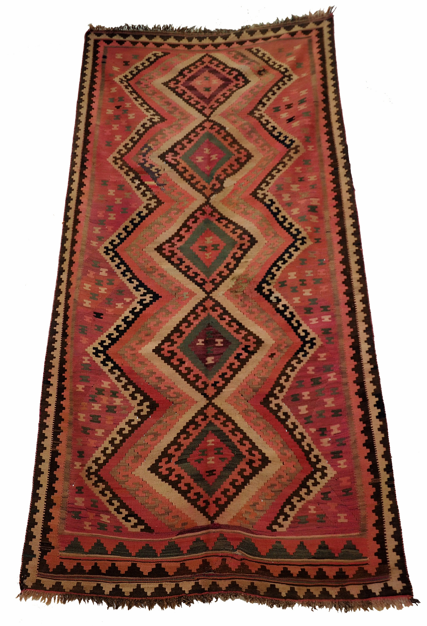 304x150 cm antike handgewebte orient kazak Teppich Nomaden kaukasische kelim No:360