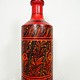 orient handgearbeitete Lacquerware Massiv Holz Flasche aus Afghanistan Pakistanv Rot