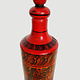 orient handgearbeitete Lacquerware Massiv Holz Flasche aus Afghanistan Pakistanv Rot
