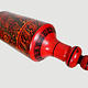 orient handgearbeitete Lacquerware Massiv Holz Flasche aus Afghanistan Pakistanv Rot