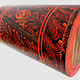orient handgearbeitete Lacquerware Massiv Holz Flasche aus Afghanistan Pakistanv Rot
