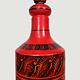 orient handgearbeitete Lacquerware Massiv Holz Flasche aus Afghanistan Pakistanv Rot