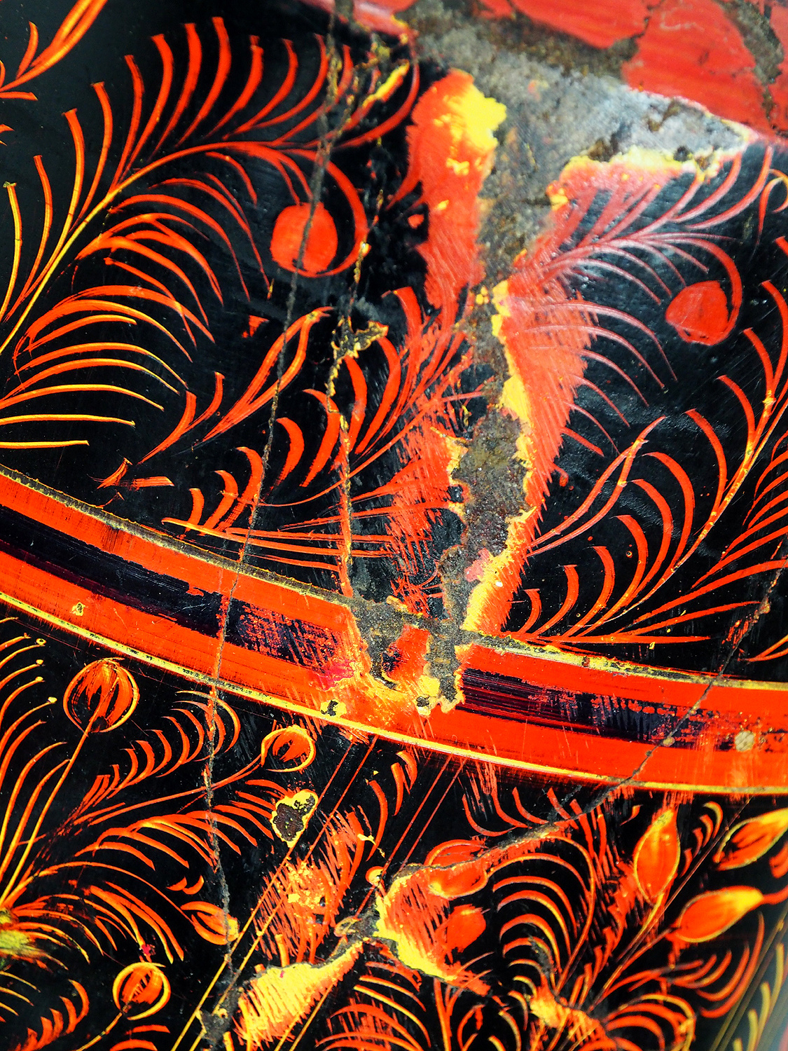 orient handgearbeitete Lacquerware Massiv Holz Flasche aus Afghanistan Pakistanv Rot