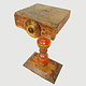 Antique handpainted stunning Vintage Lacquerware wooden oil lamp stand karosin lamp stand from Afghanistan / Pakistan No:19/C