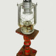 Antique handpainted stunning Vintage Lacquerware wooden oil lamp stand karosin lamp stand candle holder from Afghanistan / Pakistan No:19/E