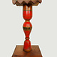 Antique handpainted stunning Vintage Lacquerware wooden oil lamp stand karosin lamp stand candle holder from Afghanistan / Pakistan No:19/H