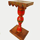 Antique handpainted stunning Vintage Lacquerware wooden oil lamp stand karosin lamp stand candle holder from Afghanistan / Pakistan No:19/H