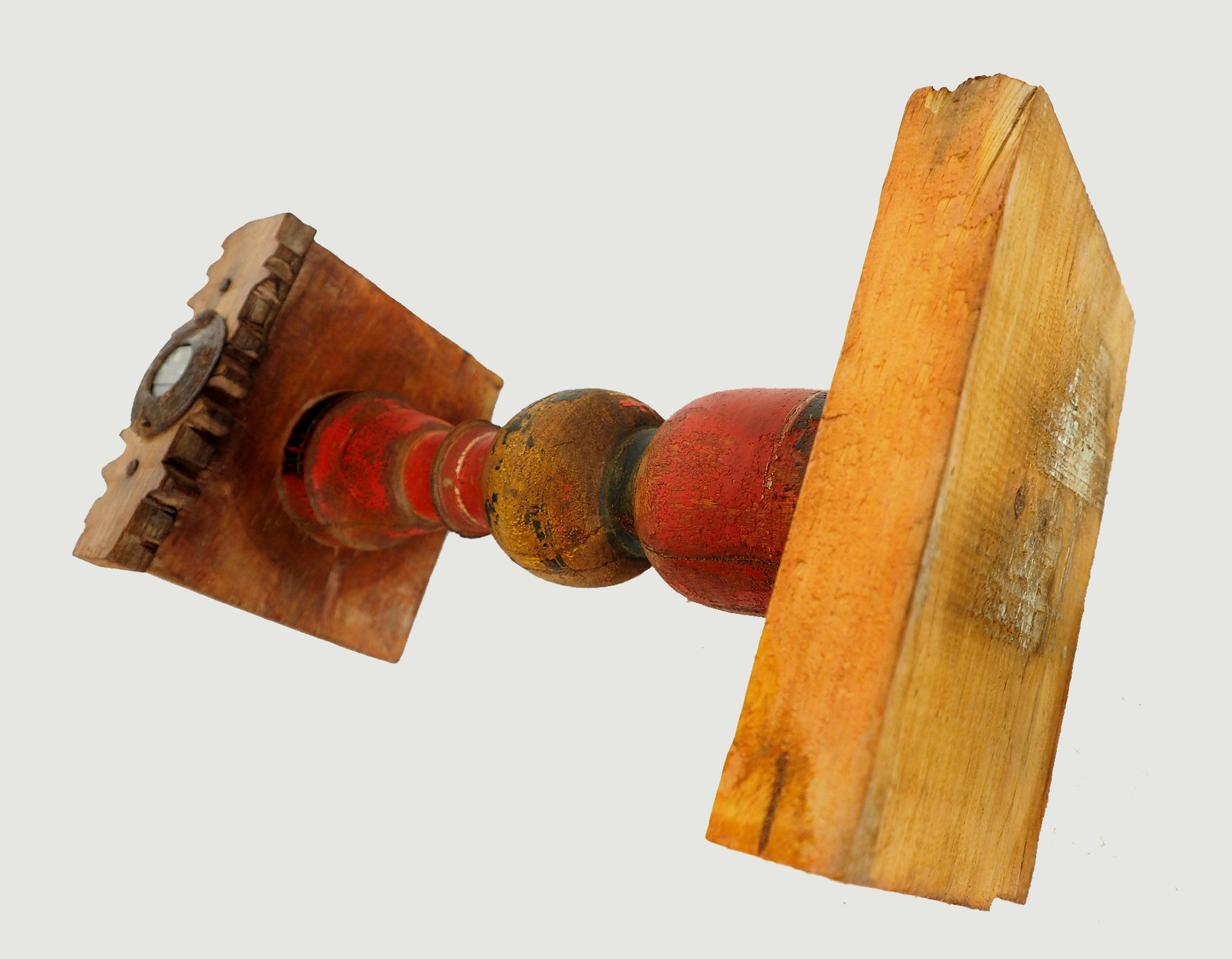 Antike orient handgearbeitete Lacquerware Massiv Holz öl Lampensockel Kerzenstände karosin lampenständer aus Afghanistan Pakistan Nr: J