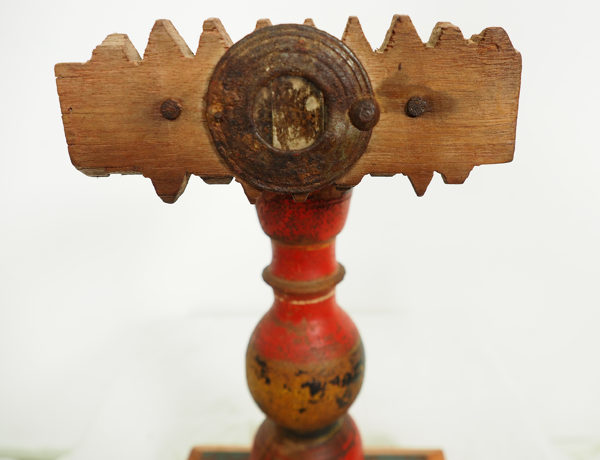 Antike orient handgearbeitete Lacquerware Massiv Holz öl Lampensockel Kerzenstände karosin lampenständer aus Afghanistan Pakistan Nr: J