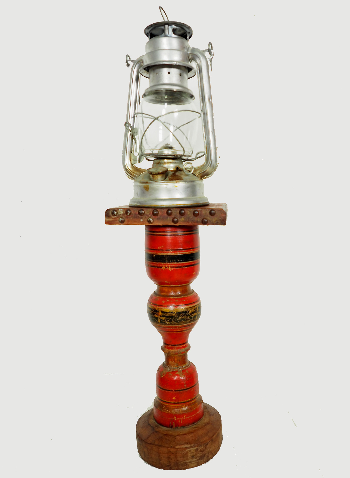 Antique Lacquerware Massiv Holz lampenständer  Nr: A