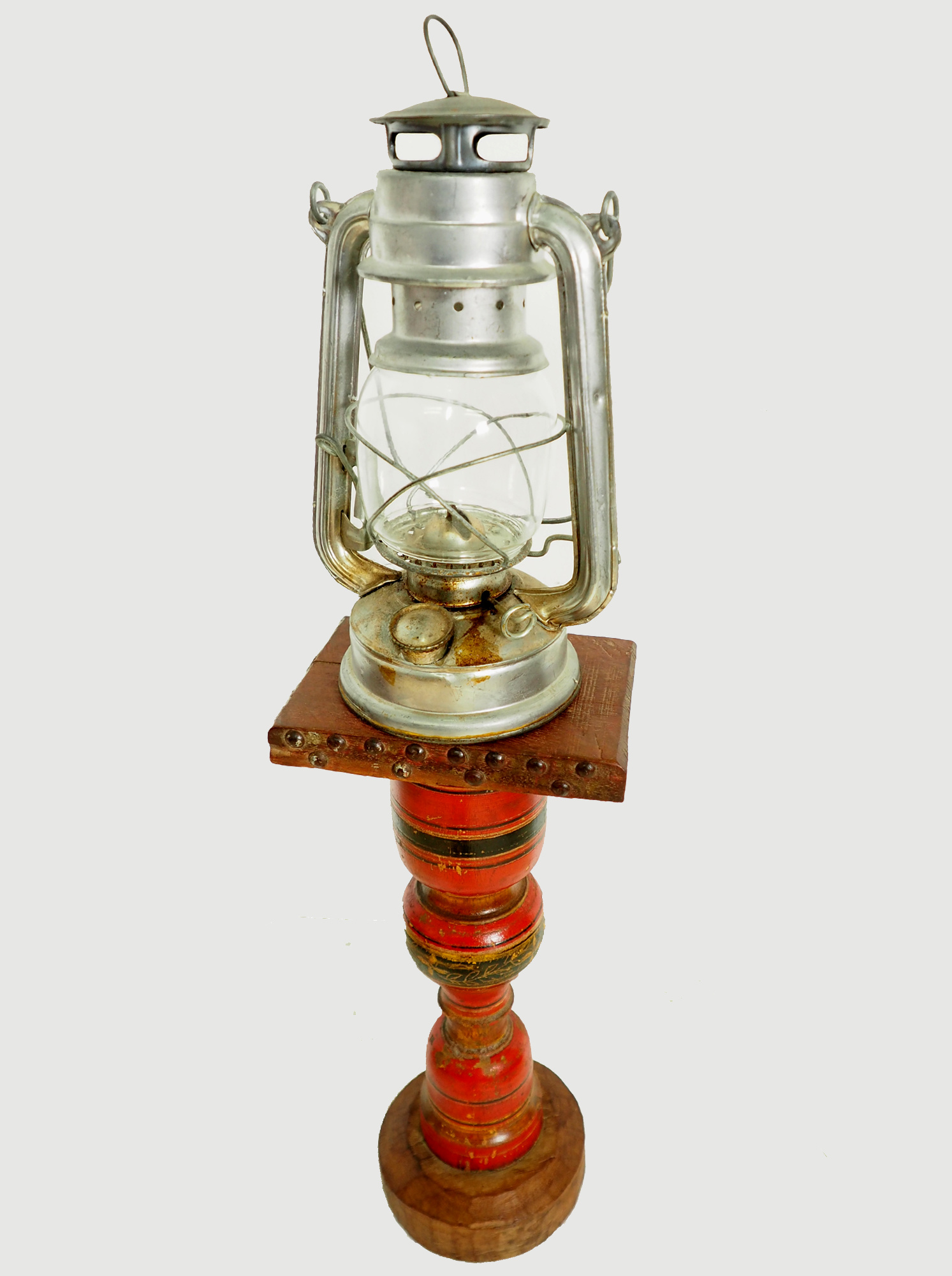 Antique Lacquerware Massiv Holz lampenständer  Nr: A