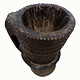 ANTIQUE NURISTANI WOODEN MORTAR  AND PESTLE No: C