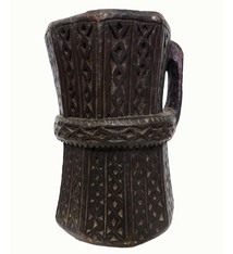 ANTIQUE NURISTANI WOODEN MORTAR  AND PESTLE No: B