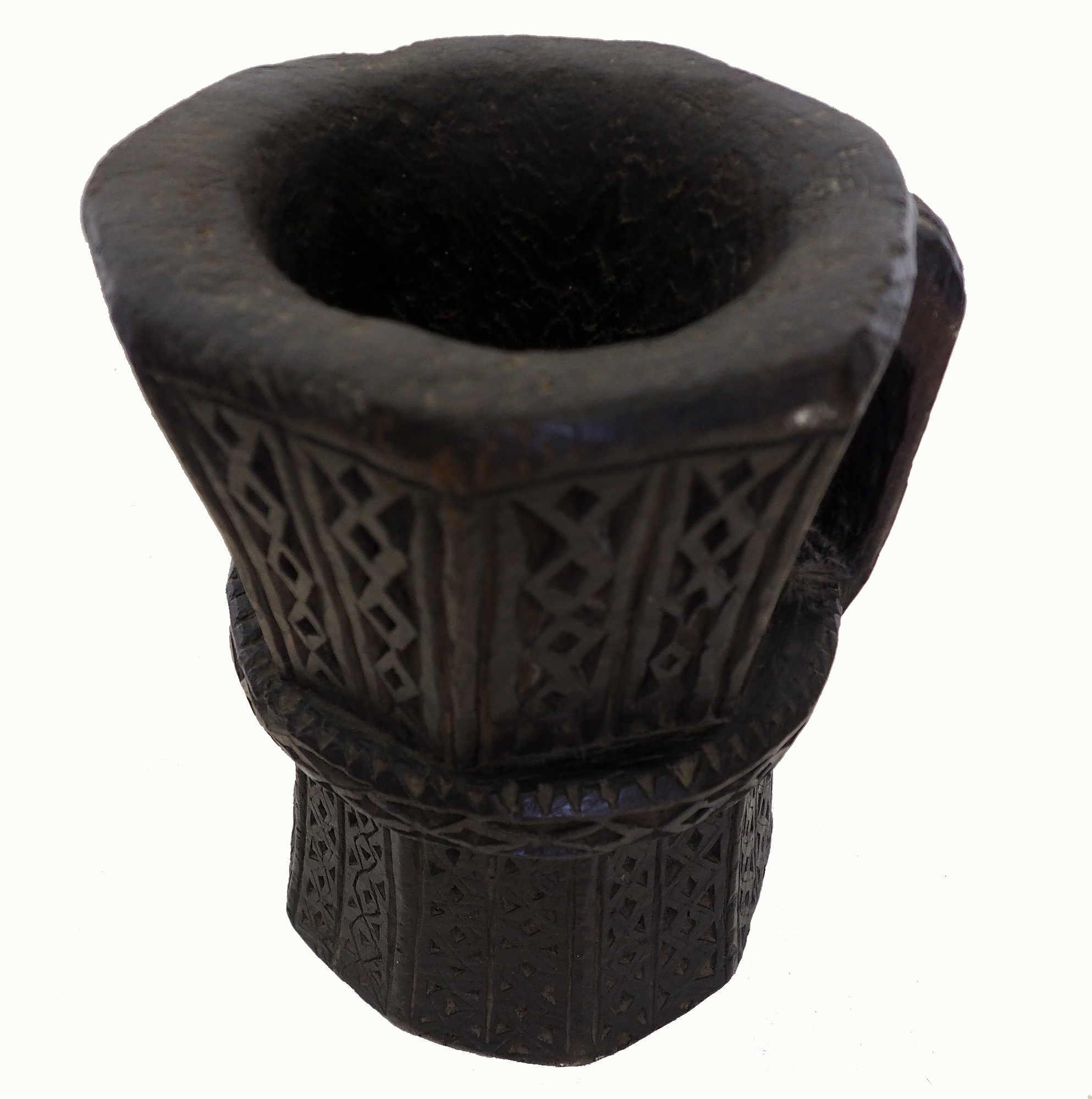 ANTIQUE NURISTANI WOODEN MORTAR  AND PESTLE No: B