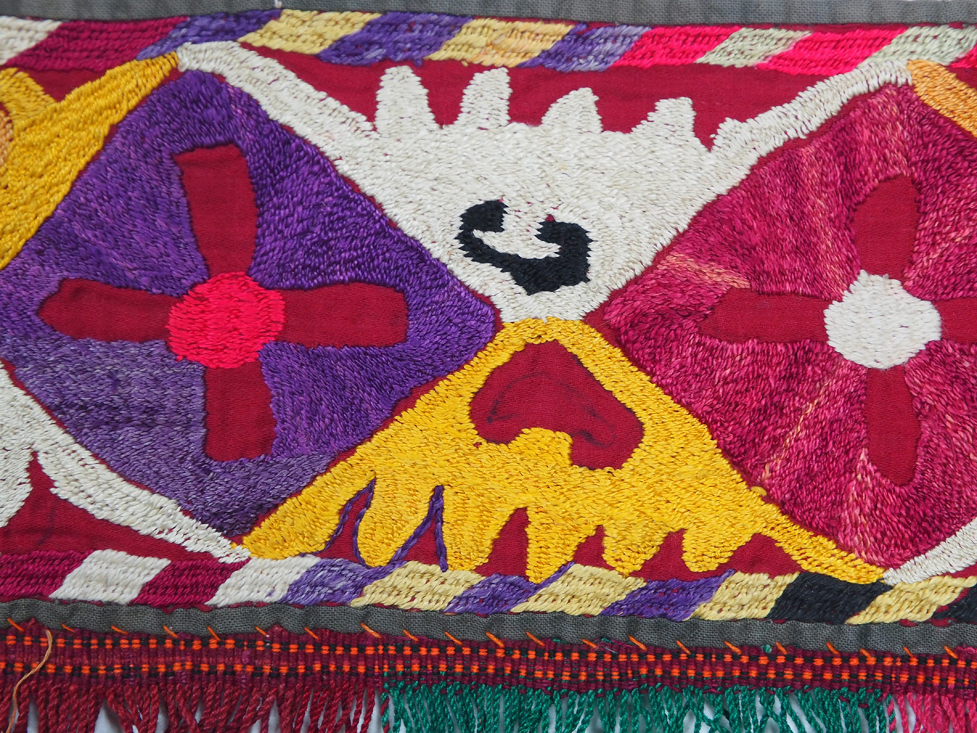 antik orient Usbek Nomaden Suzani Jurten Zierband saye-gosha aus Afghanistan Nr:19/F