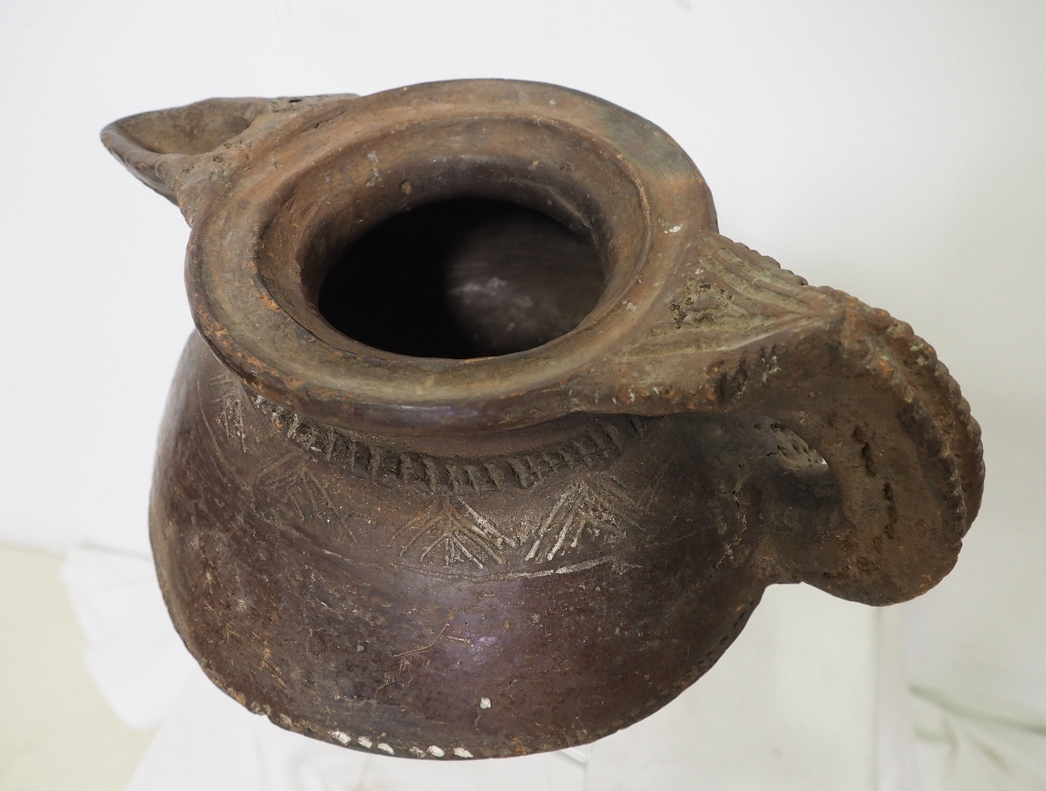 Antique Clay milk jug from Swat valley Pakistan  No:19/6