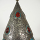 Extravagant orient nickel silver box casket Tin box jewelry box casket lidded amphora carnelian turquoise decorated Gadur Afghanistan 19/A