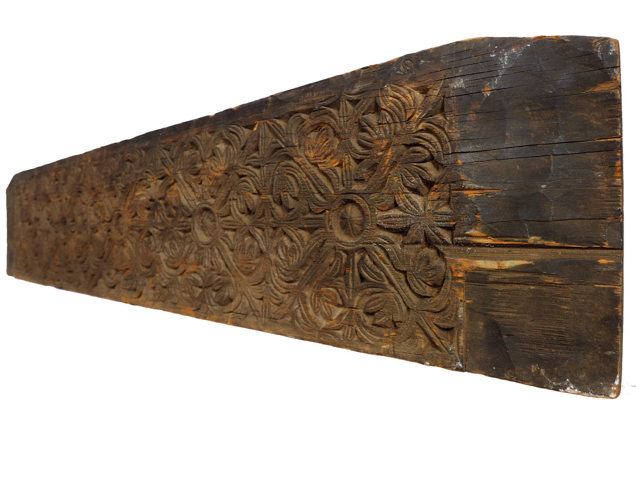 133 cm x 26 cm antik orient handgeschnitzte Massiv Holz Afghanistan Nuristan Panel Pakistan Swat-Valley 18/19 Jh. Nr:20/F