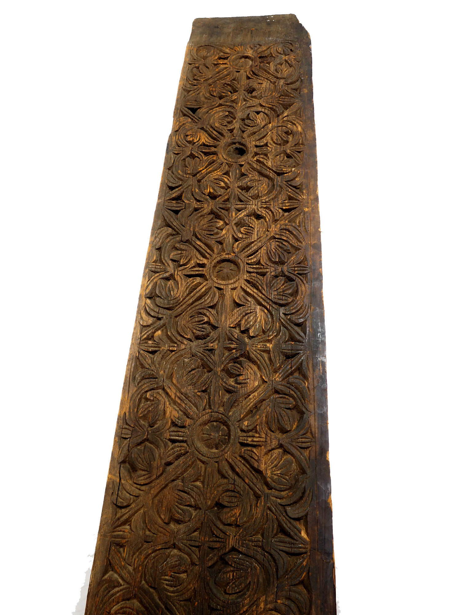 133 cm x 26 cm antik orient handgeschnitzte Massiv Holz Afghanistan Nuristan Panel Pakistan Swat-Valley 18/19 Jh. Nr:20/F