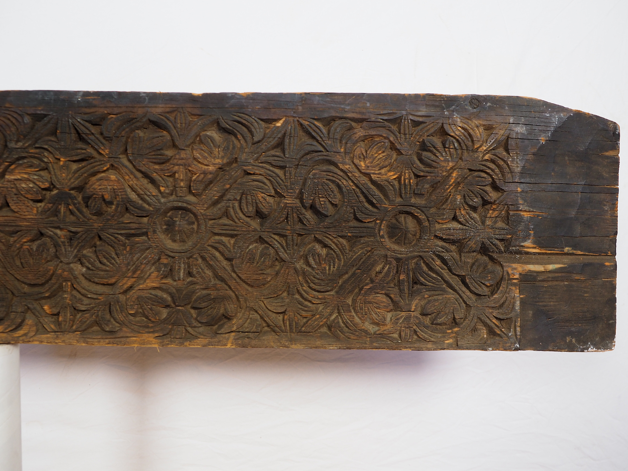 133 cm x 26 cm antik orient handgeschnitzte Massiv Holz Afghanistan Nuristan Panel Pakistan Swat-Valley 18/19 Jh. Nr:20/F