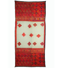 260 x 120 cm sehr seltener antike 19. Jahrhundert seiden Pulkari Schal Swat-Tal Pakistan im besten Zustand 20/C