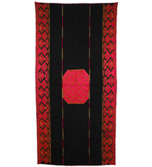 226x114 cm sehr seltener antike 19. Jahrhundert dekorative Seide bestickt Pulkari Schal Swat-Tal Pakistan 20/A