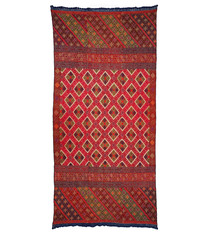 250 cmx 115 cm sehr seltener antike 19. Jahrhundert seiden Pulkari Schal Swat-Tal Pakistan im besten Zustand 20/B