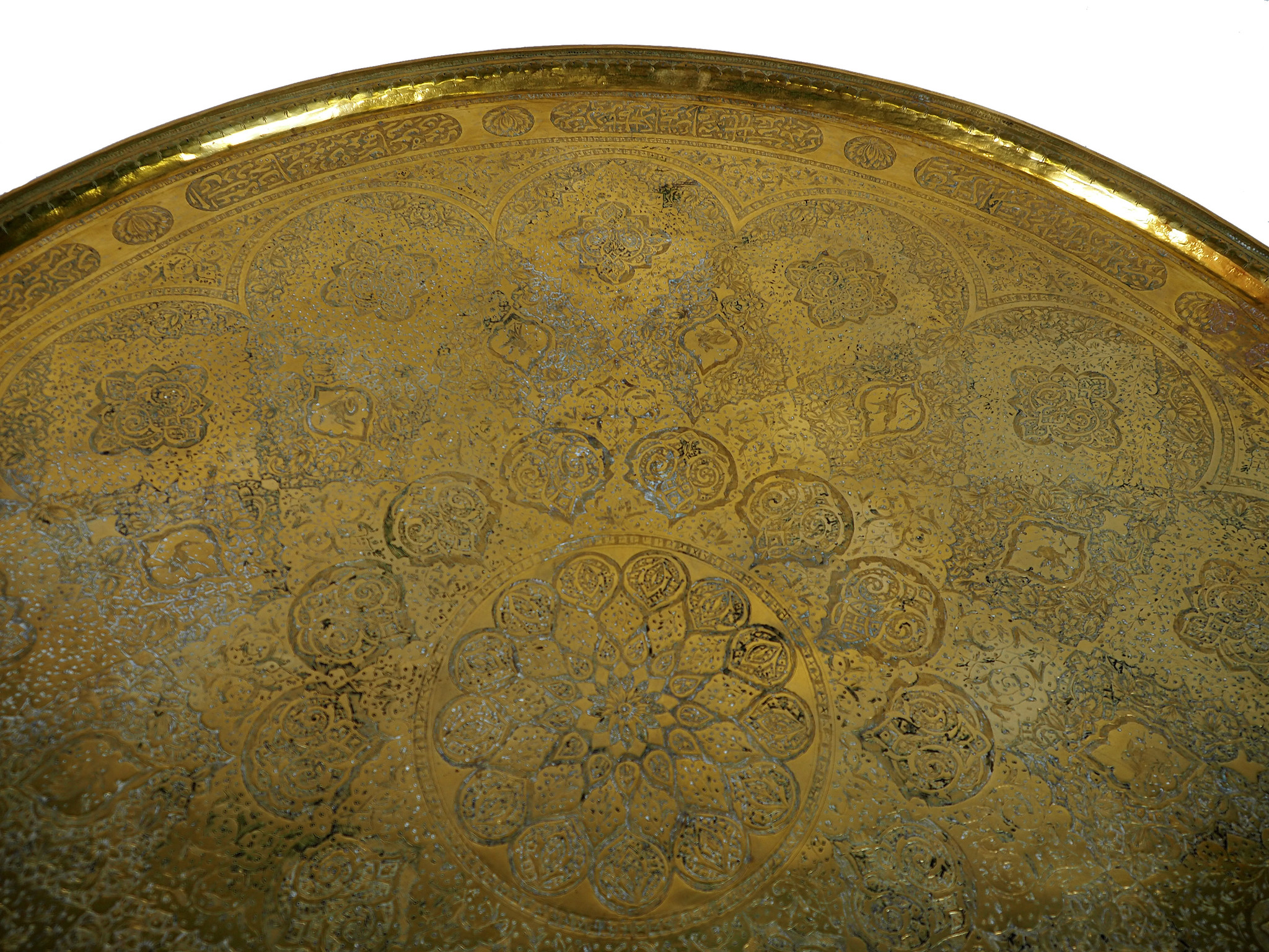 85 Ø orient Messing tablett Teetisch Tisch mit holzgestell brass