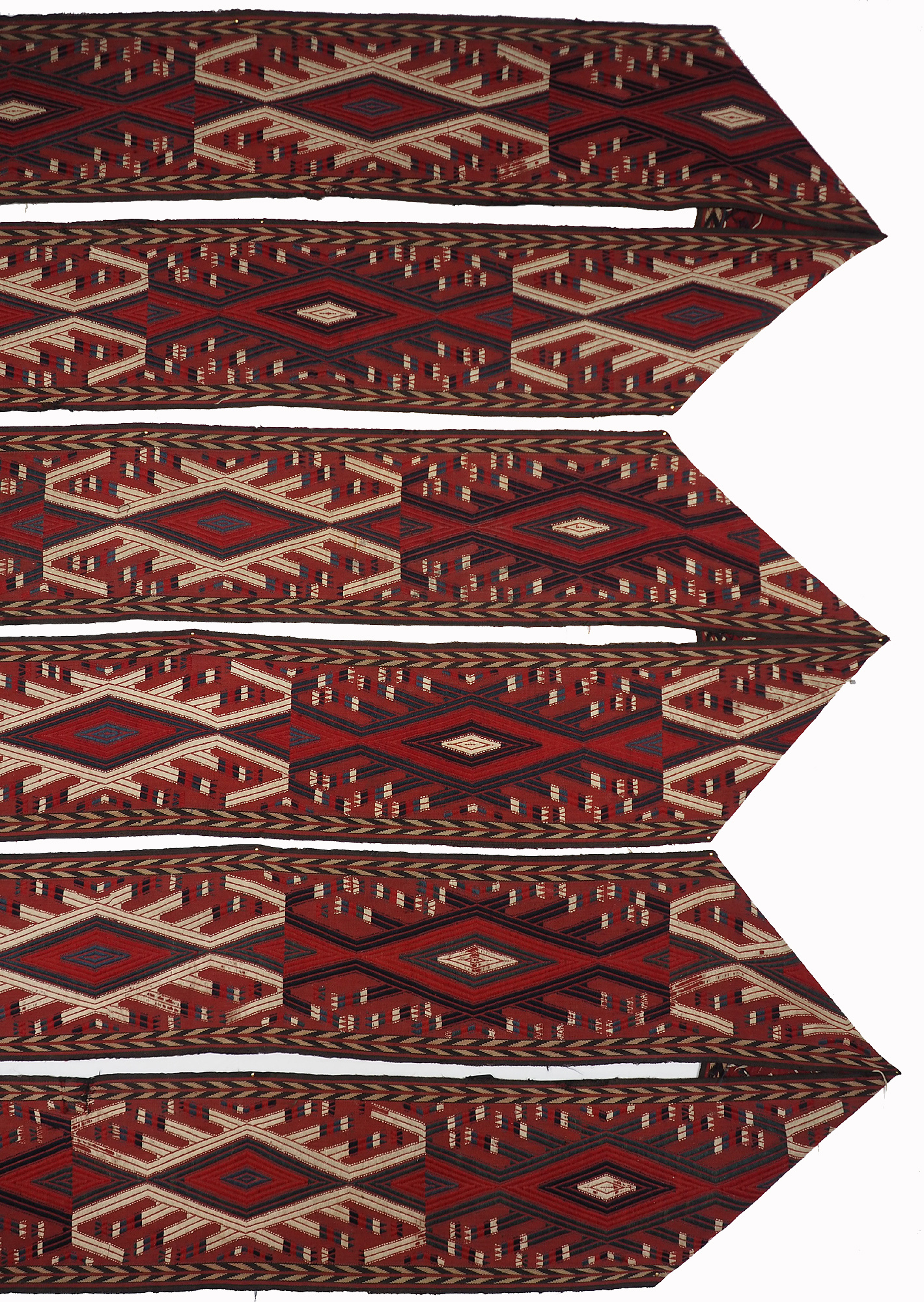 16 m x35 cm nomaden Turkmen Buchara Jomud Kelim Zeltband 19jh HH