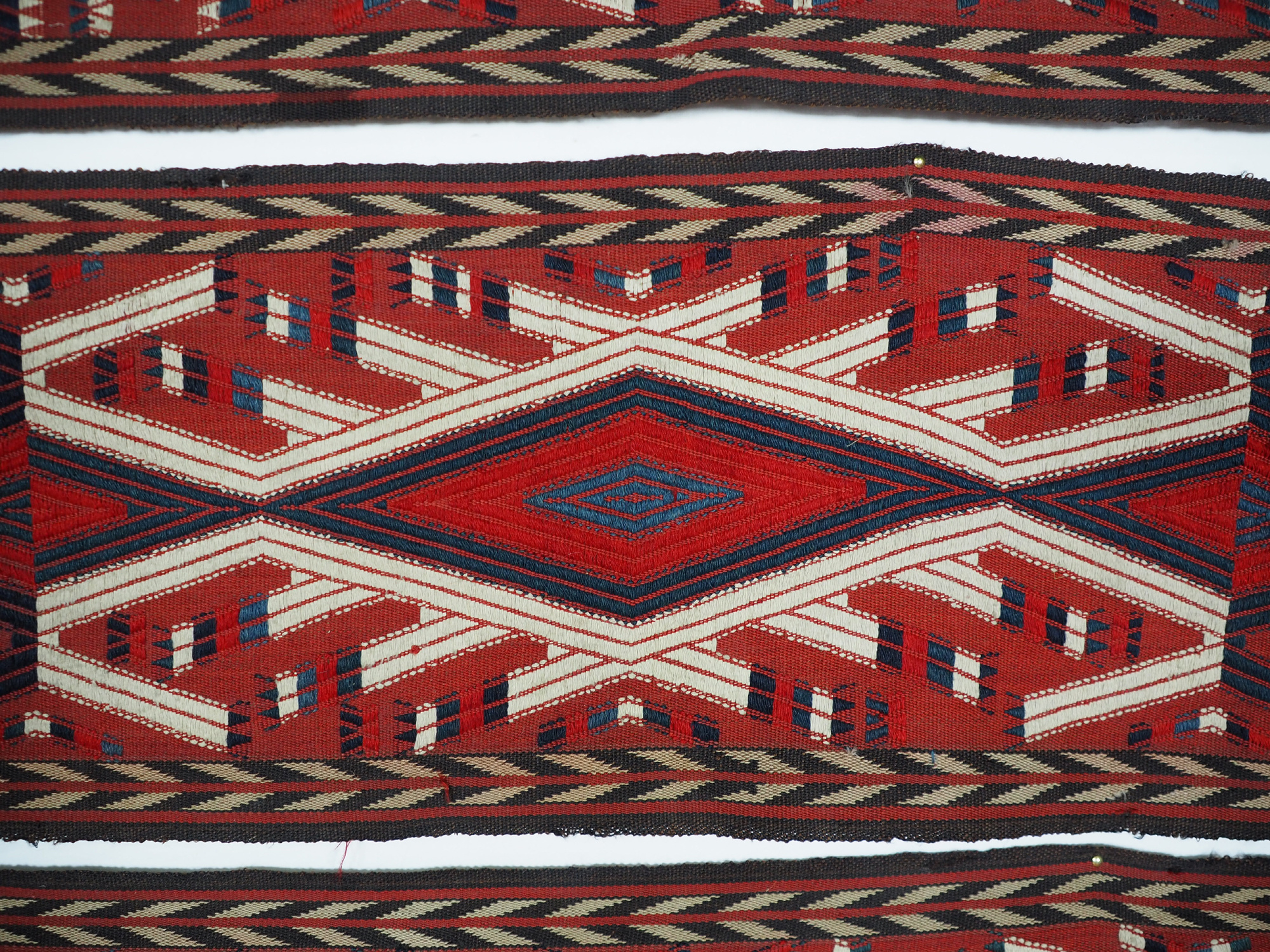 16 m x35 cm nomaden Turkmen Buchara Jomud Kelim Zeltband 19jh HH