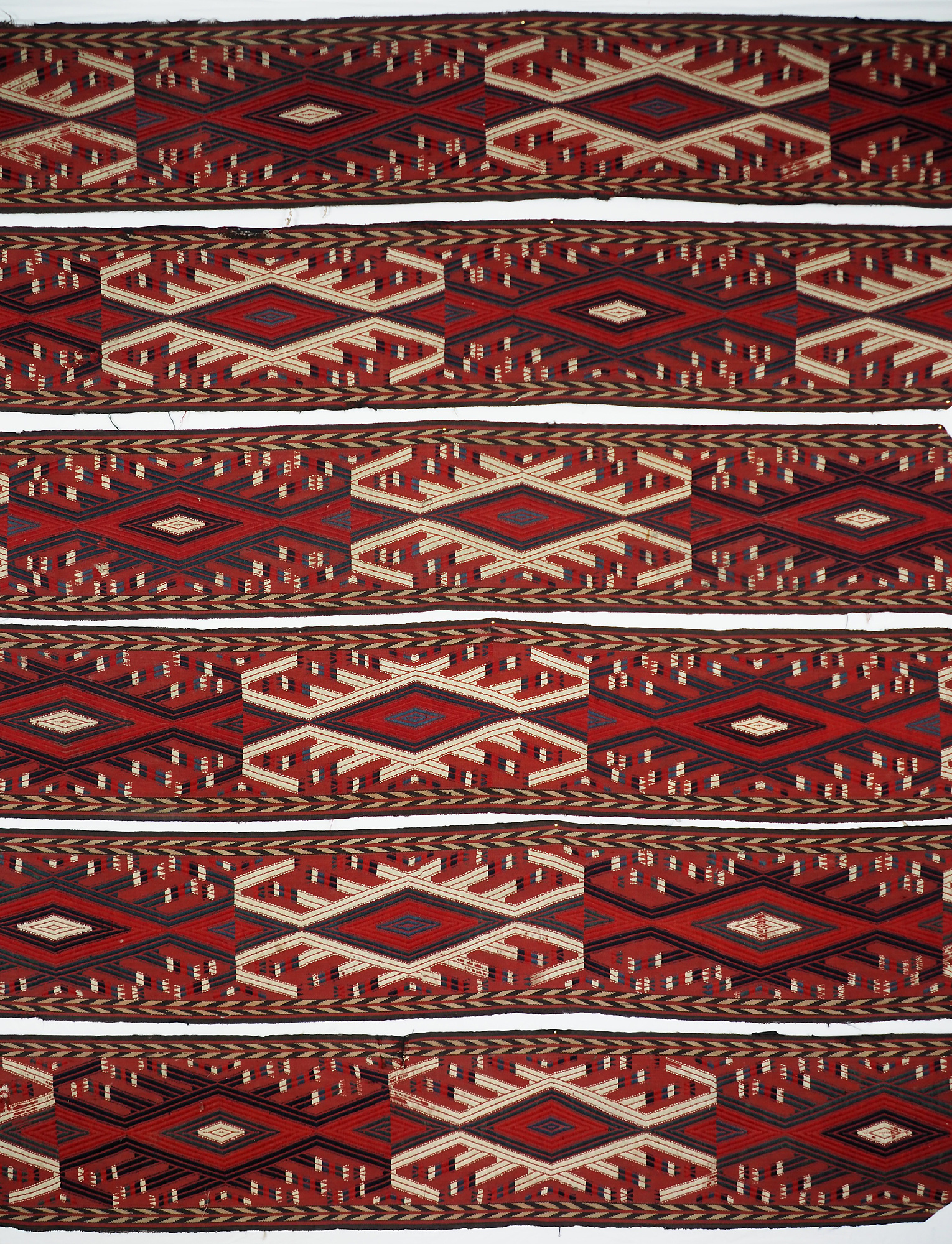 16 m x35 cm nomaden Turkmen Buchara Jomud Kelim Zeltband 19jh HH