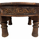 80 cm Massivholz handgeschnitzte Teetisch kolonialstil Wohnzimmertisch Tisch tisch aus Afghanistan Nuristan RUND